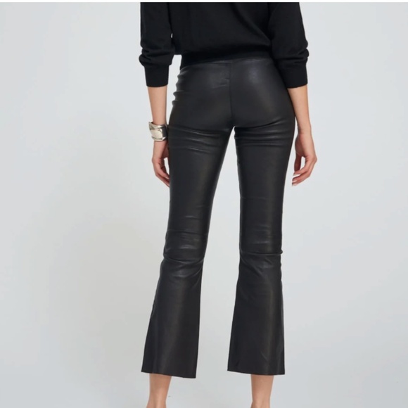 SPRWMN BLACK LEATHER ANKLE FLARE - Picture 4 of 11